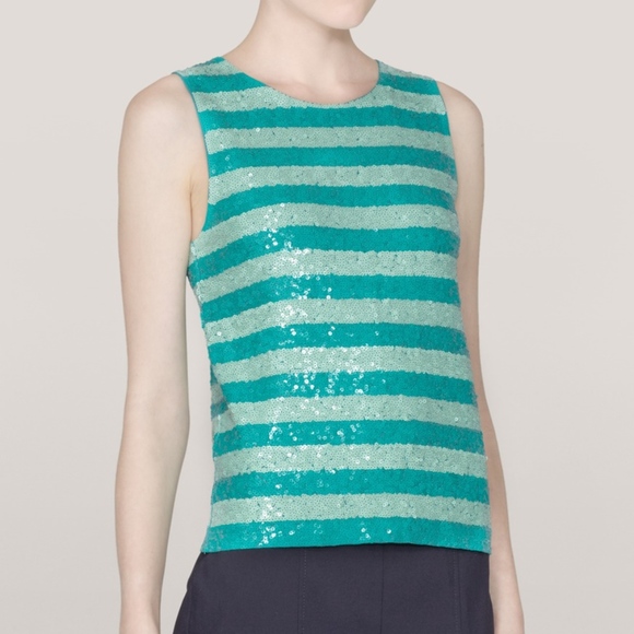 J. Crew Tops - NWT J.Crew Sequin Stripe Tank in Green
